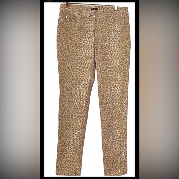 Women’s J. McLaughlin Cotton & Spandex Animal Print Straight Leg Jeans stretchy - Picture 2 of 8